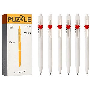 Caneta GEL Puzzle Retrátil Ponta 0,5MM Caixa com 12