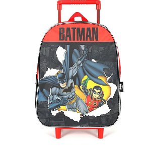 Mochila Infantil com Rodinha Batman Vermelha