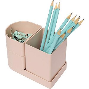 Acessório para Mesa Organizador Compact Rosa Antigo 4 Peças KIT