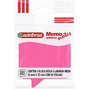Bloco de Recado Autoadesivo Memonote Diálogo 72X70 ROSA/LARANJA