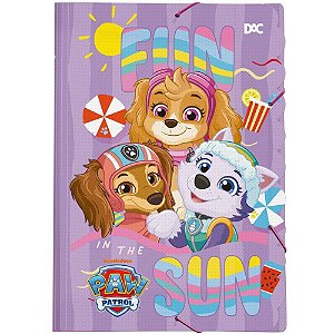 Pasta ABA Elástica Plástica Patrulha Canina Feminina sem Lombo Pacote com 10