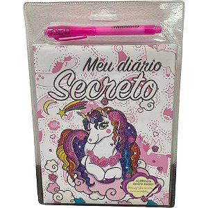 Diário Unicórnio com Caneta Mágica 18X26CM 64 Páginas