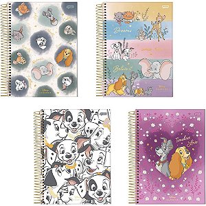 Caderno 1X1 Capa Dura Disney Clássicos 80 Folhas (pacote com 4)