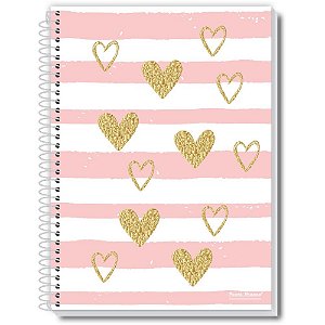 Caderno 1X1 Capa Dura AMO 80 Folhas (pacote com 3)