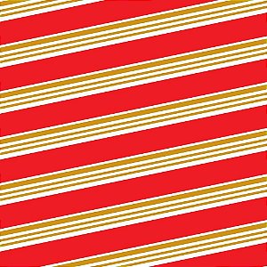 Papel de Presente Bobina Couchê 60CM MOD.321 Vermelho com Listras 100 Metros