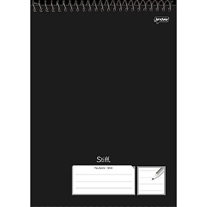 Caderno STIFF SLIM Topo Canhoto Capa Dura 80 Folhas – Pacote com 4 Unidades