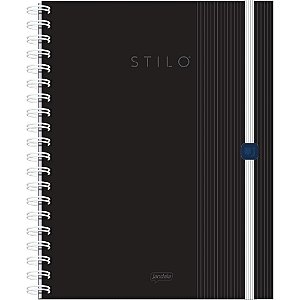 Caderno 01X1 Capa Dura Stilo Neo Preto 80 Folhas