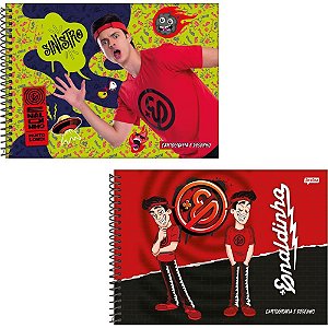 Caderno de Desenho Universitário Enaldinho 80 Folhas Capa Dura Pacote com 4