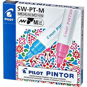 Marcador Artístico Pintor SW-PT-M 1.4MM Branco Caixa com 6 Unidades