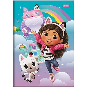 Caderno Brochura 1/4 Capa Dura a Casa Mágica da GABBY 80 Folhas Pacote com 5