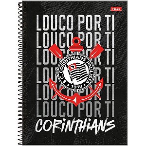 Caderno Brochura 1/4 Capa Dura Corinthians 80 Folhas Pacote com 5