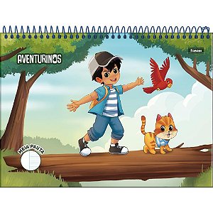 Caderno de Desenho Universitário Aventurinos Meia Pauta 40 Folhas Pacote com 10
