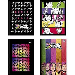 Caderno Brochurão Capa Dura dos Rosas 80 Folhas Pacote com 5