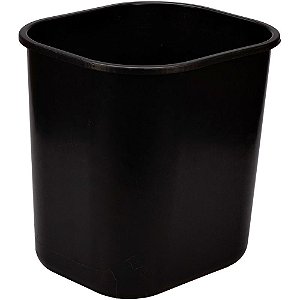 Lixeira para Escritório Preto 15L 29,5X28,5X21CM