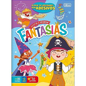 Livro com Adesivos Vestir e Brincar Fantasias 16 Páginas Pacote com 10