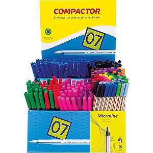 Caneta Esferográfica Microline 0,4MM Sortidas (display com 310 Unidades)