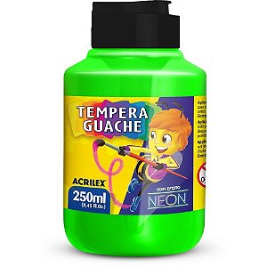 Tinta Guache 250ML Verde Neon (pacote com 6 Unidades)