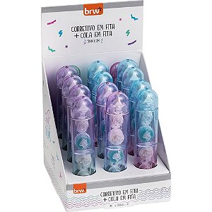 Corretivo em Fita Corret+cola em Fita 5MMX3M (sortido) Display com 12 Unidades