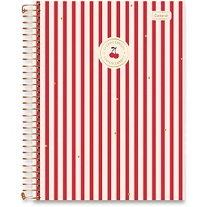 Caderno 1X1 Capa Dura CHERRY Lovers 80 Folhas Pacote com 4 Unidades