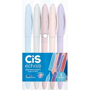Caneta Esferográfica CIS ECHO 0.7MM com 5 Cores (display com 30 Unidades)