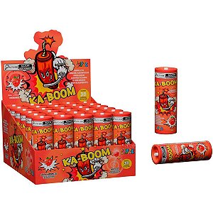 Doce KA-BOOM Pirulito Sabor Morango com Bala Explosiva Display com 30 Unidades