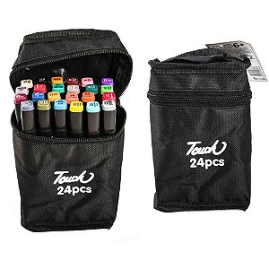 Marcador Artístico 24 Cores Ponta Dupla