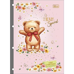 Bloco para Fichário Universitário Love Bears 80 Folhas 63G 200X275MM Pacote com 4