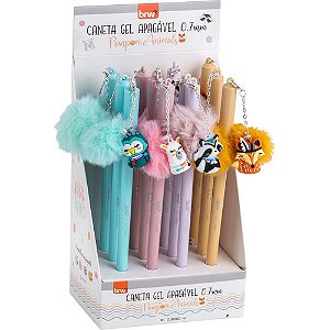 Caneta GEL Divert GEL Animals Apagável 0.7MM (S) BRW Caixa com 12 Unidades
