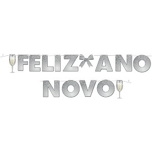 Faixa Decorativa ANO Novo Prata Especial