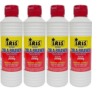 Cola Escolar IRIS Branca 250G. Pacote com 04