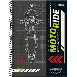 Caderno 01X1 Capa Dura Motoclub 80F Pacote com 04