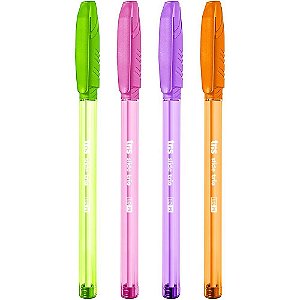 Caneta Esferográfica TRIS Slide Trio Fashion 1.0MM Caixa com 24