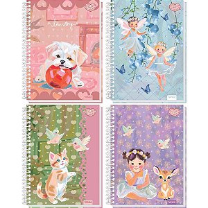 Caderno 01X1 Capa Dura Sweet Dreams 80 Folhas Papel Carta Pacote com 04
