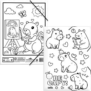 Pasta ABA Elástica Plástica Capivara A4 BE CAPPY I  P/COLO Pacote com 10