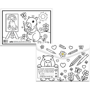 Pasta Envelope Capivara A4 BE CAPPY I C/BOTÃO Pacote com 10