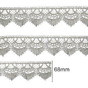 Aviamento Renda Guipir 13.7M. 68MM BRANC Rolo