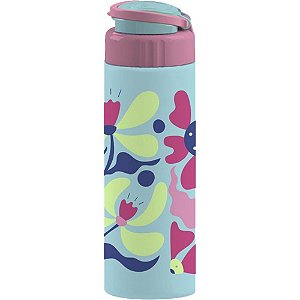 Garrafa Plástica Roma 700ML Decorada Azul