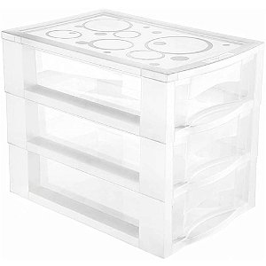 Gaveteiro Cristal Plástico Medio 3GVTS