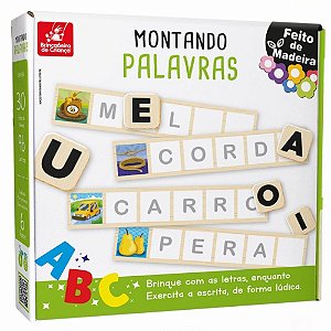 Brinquedo Pedagógico Madeira Montando Palavras