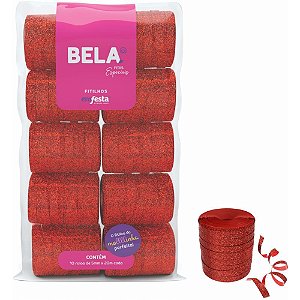 Fitilho 5MMX20M Glitter Vermelho PCT.C/10
