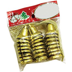 Artigo para Decoração de Natal Pingente Sino 3CM Dourado (pacote com 24)