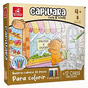 QUEBRA-CABEÇA Madeira Capivara para Colorir 30 Peças
