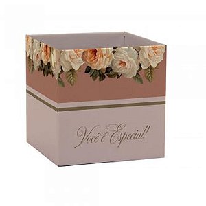 Cachepot Paper Decorado Pote 15 Giullia Quadrado 15X15 Pacote com 10