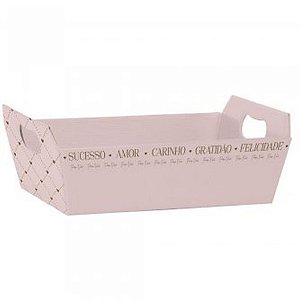 Cesta de Papel Essência Nude P 21,5X8X15CM Pacote com 04