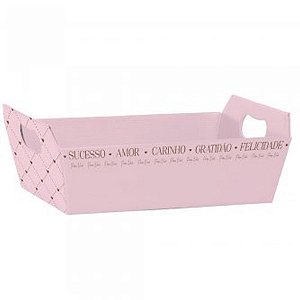 Cesta de Papel Essência Rosa Quartz P 21,5X8X Pacote com 04