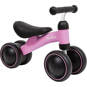 Bicicleta Infantil Equilíbrio C/4 Rodas Rosa