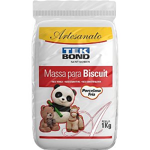 Massa de Porcelana Fria Biscuit 1KG Branca (7898543424437)