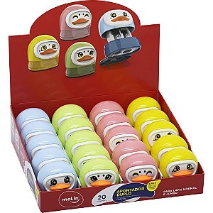 Apontador com Depósito 2 Furos Patinho 4 MOD. NORMAL/JUMBO Display com 20