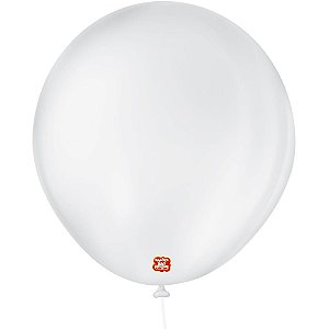 Balão 8 Liso Branco Polar Pacote com 50