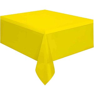 Toalha Plástica 78X78CM Amarela Pacote com 10